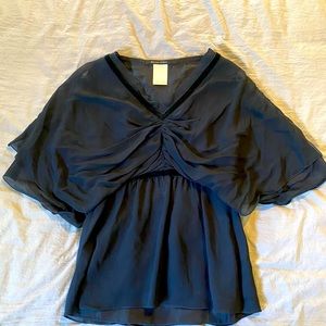 Martin Sitbon flowy black silk top